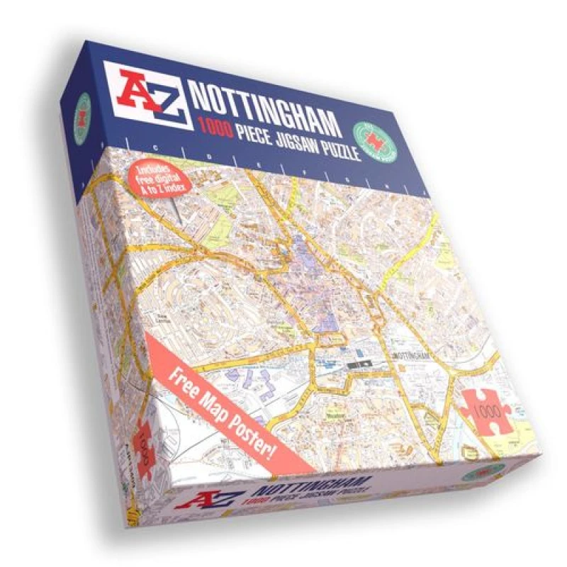 Image of A to Z A to Z Map of Nottingham 1000 Piece Jigsaw Puzzle