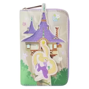 Image of Tangled Loungefly - Rapunzel swinging from tower Wallet Allover