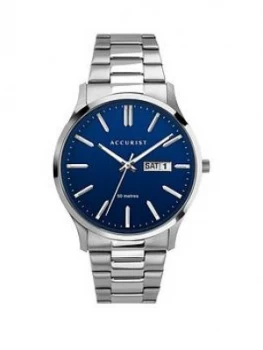 Image of Accurist Blue Day/Date Dial Stainless Steel Bracelet Mens Watch
