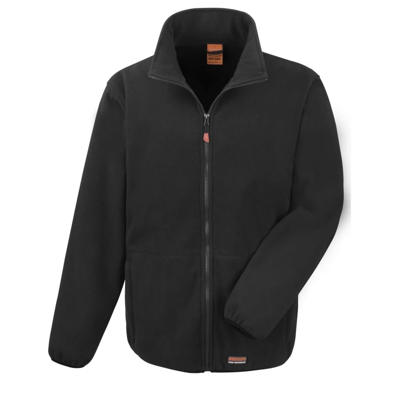 Image of Result Result Men Work-Guard Heavy Duty Microfleece Work Jacket in Black Size: Medium Black M Male 5057080781652