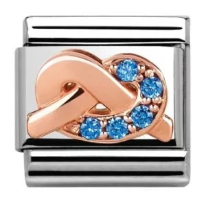 Image of Nomination CLASSIC Rose Gold Symbols Blue Knot Charm 430302/10