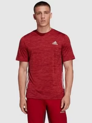 Image of Adidas 3 Stripe T-Shirt, Red, Size S, Men