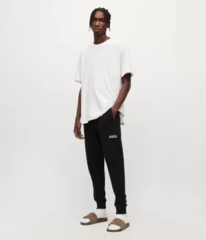 Image of AllSaints Mens Opposition Cuffed Slim Sweatpants, Black, Size: M