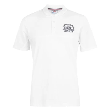 Image of Lonsdale Box Polo Shirt Mens - White
