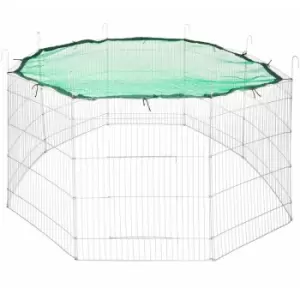 Image of Large rabbit run with safety net Ø 204cm - guinea pig run, rabbit cage, rabbit pen - green