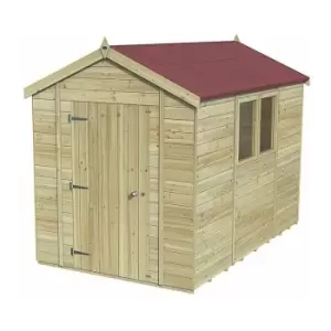 Image of 10' x 6' Forest Premium Tongue & Groove Pressure Treated Apex Shed (3.06m x 1.98m) - Natural Timber