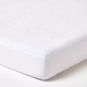 Image of HOMESCAPES Waterproof Terry Towelling Small Double Mattress Protector