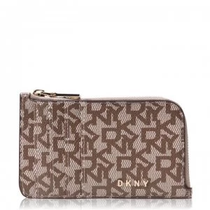 Image of DKNY Logo Zipped Card Holder - Chino Vic CVU