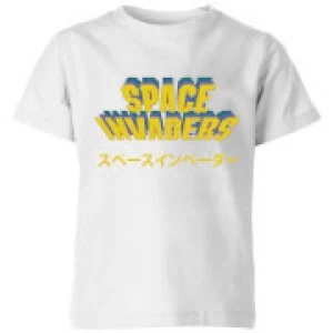 Image of Space Invaders Japanese Kids T-Shirt - White - 9-10 Years