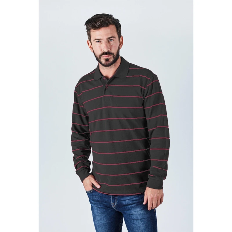 Image of Harvey and Jones Striped Polo Shirt Mens - Blue Blue S