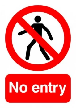 Image of Extra Value A5 Self Adhesive Warning Sign - No Entry