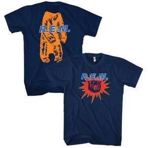 Image of R.E.M. - Bear Burst Unisex Medium T-Shirt - Blue