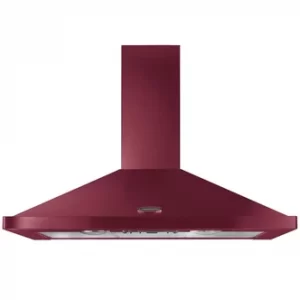 Image of Rangemaster 90cm Built In Chimney Hood in Cranberry Chrome Badge 90cm