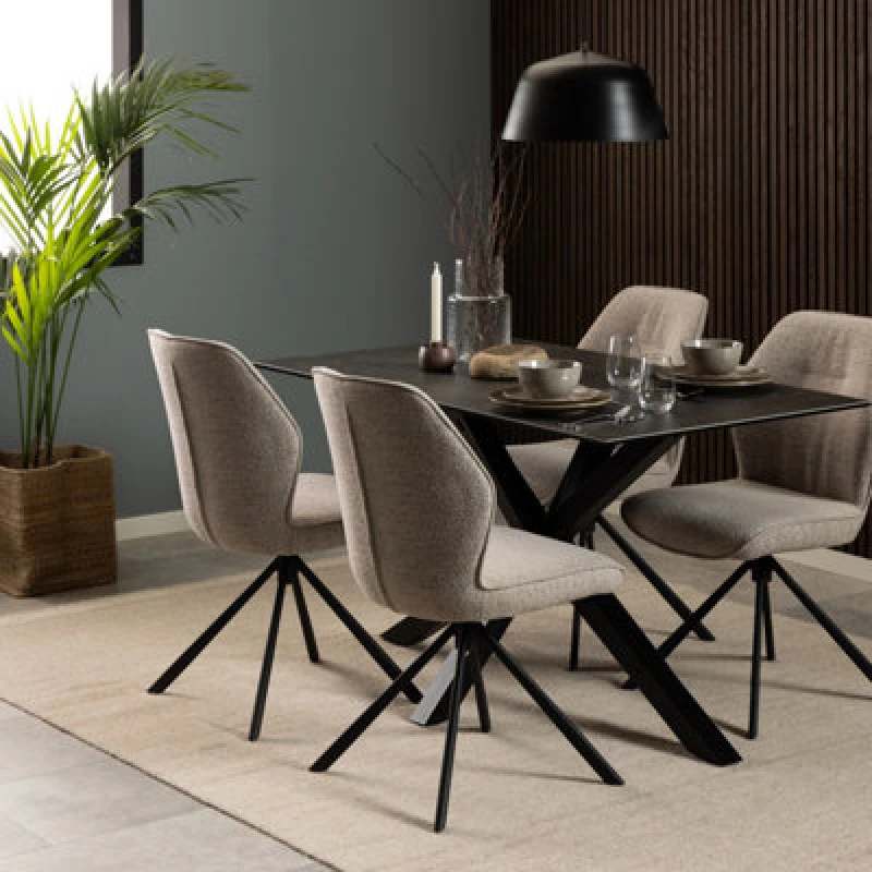 Image of Furniture To Go Heaven Dining Table With Ceramic Black (L) 135Cm Seats Up To 4