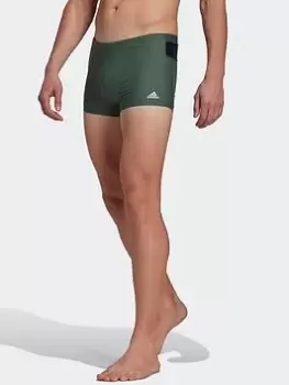 Image of adidas Colorblock Swim Boxers, Green, Size S, Men