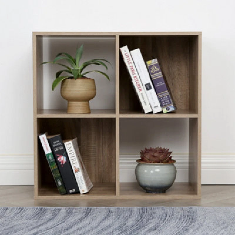 Image of Jane - 2X2 Bookcase - Cube Storage Boxes (Oak)