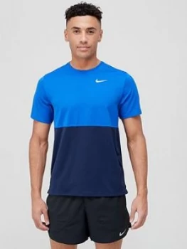 Image of Nike Running Breathe T-Shirt - Navy