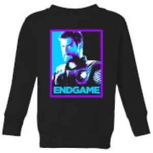 Image of Avengers Endgame Thor Poster Kids Sweatshirt - Black - 3-4 Years