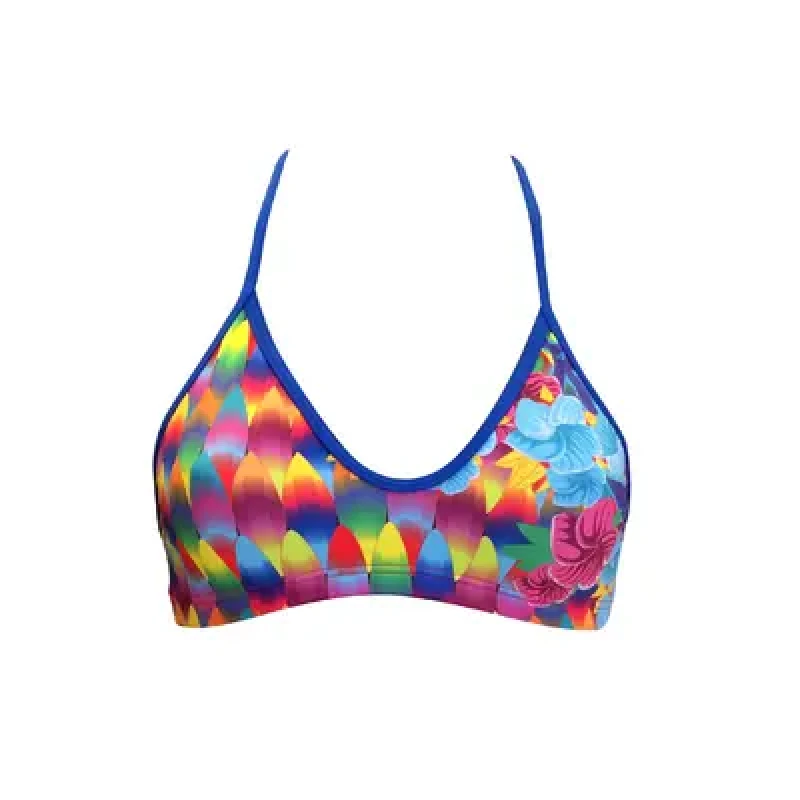 Image of Womens swimsuit top Turbo Surf And Flower Pattern Mare Multicolore Female M