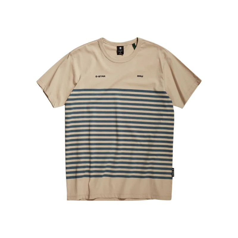 Image of G-Star T-Shirt G-Star Placed Stripe Graphic Beige Male S