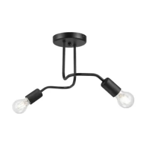 Image of Charlie Multi Arm Semi Flush Ceiling Light Black, 2x E27
