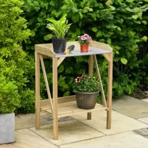 Image of King Fisher - 70cm Wide Wooden Greenhouse / Garden Potting Table / Bench