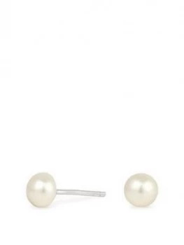 Image of Simply Silver 5Mm Fresh Water Pearl Studs Earrings