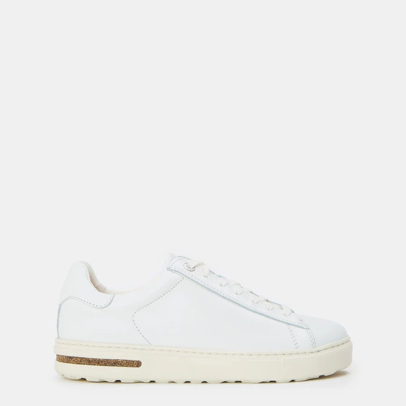 Image of Birkenstock Bend Low Slim Fit Leather Cupsole Trainers - UK 4.5 White Trainers female 1017724 4.5