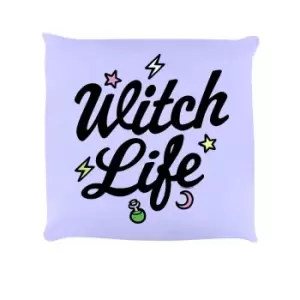 Image of Grindstore Witch Life Filled Cushion (One Size) (Lilac/Black)
