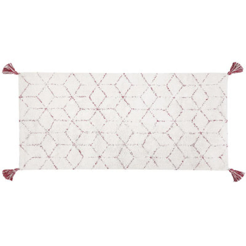 Image of Beliani Rug Sakarya White 80 X 150 Cm Cotton