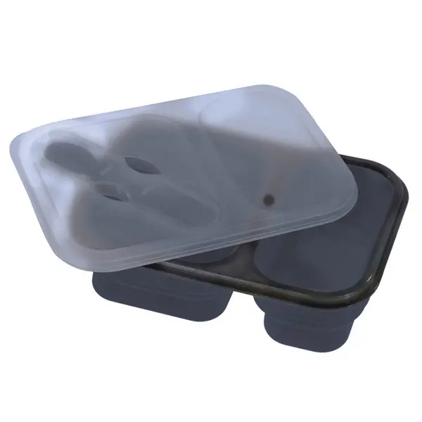 Image of Regatta Silicon Durable Food Storage Camping Mess Tin One Size Ebony Grey RCE234-685-ONE