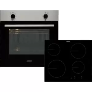 Image of Zanussi ZPV2000BXA Built In Electric Single Oven and Ceramic Hob Pack - Stainless Steel / Black - A Rated