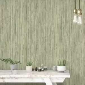 Image of Wallpaper Natural Grasses Wicker Green - Green - Noordwand