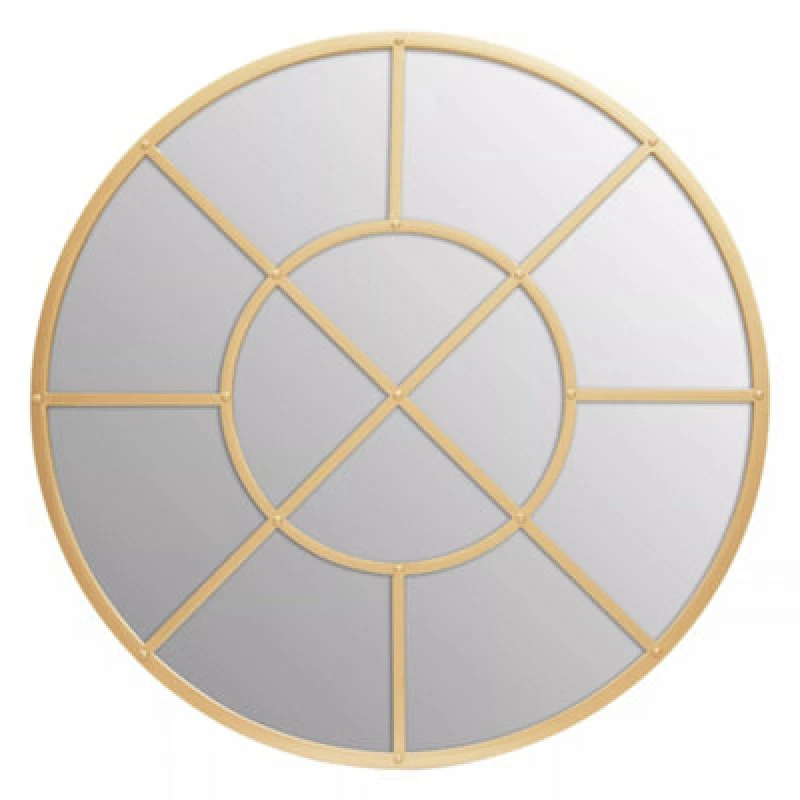 Image of Orsina Descartes Gold Finish Round Wall Mirror