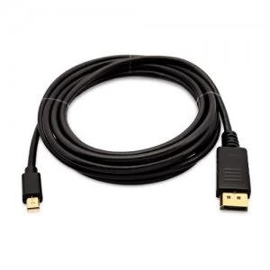 Image of V7 Black Video Cable Mini DisplayPort Male to DisplayPort Male 3m 10ft