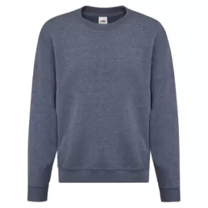 Image of Fruit of the Loom Kids/Childrens Classic Drop Shoulder Sweatshirt (5-6 Years) (Heather Navy)