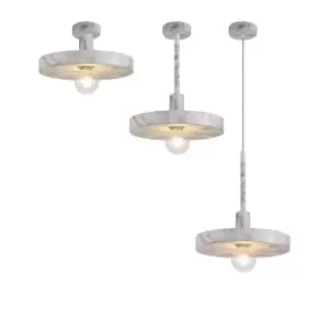 Image of Single Ceiling Dome Pendant, Adjustable E27, Marble Effect