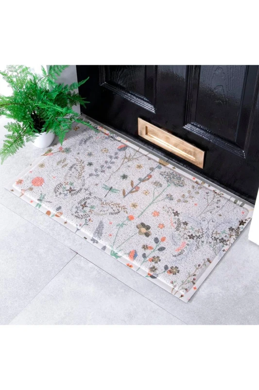 Image of Artsy Doormats Multi Butterfly Floral Doormat (70 X 40Cm), Multi DMW-BUTTERFLYFL