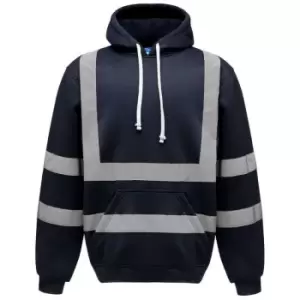Image of Yoko - Mens Hi Vis Reflective Hoodie (s) (Navy Blue) - Navy Blue