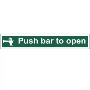 Image of Push bar to open - Sign - PVC (600 x 100mm)