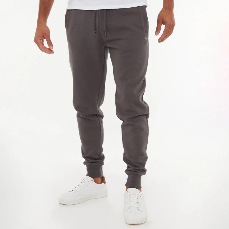 Image of Threadbare 'Cotton Blend 'Trifoliate' Joggers Dark Grey