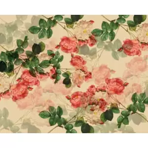 Image of Origin Murals Classic Rose Design Natural Wall Mural - 3.5 x 2.8m