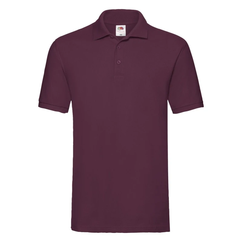 Image of Fruit Of The Loom Fruit of the Loom Men Premium Pique Polo Shirt in Burgundy Size: Small Burgundy S Male 5063470859788