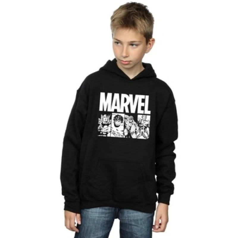 Image of Marvel Comics Action Tiles Hoodie Black male