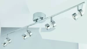 Image of Bubbles LED 4 Light Adjustable Bathroom Ceiling Spotlight Bar Chrome, Bubble Effect IP44