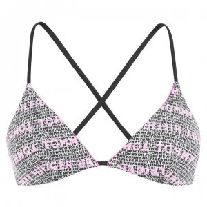 Image of Tommy Bodywear Reverse Tri Bikini Top - Logo WW AOP
