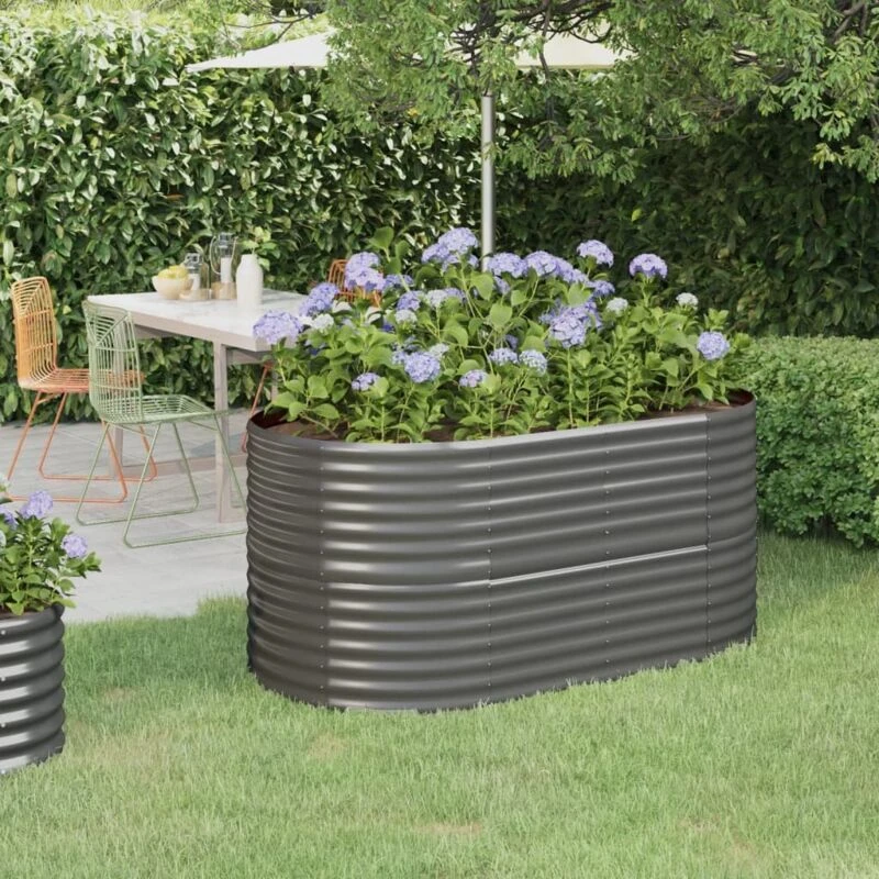 Image of VIDAXL Garden Raised Bed Galvanised Steel 152x80x68cm Grey vidaXL 8720286856529