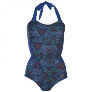 Image of Slazenger Halter Swimsuit Ladies - Navy/Purple
