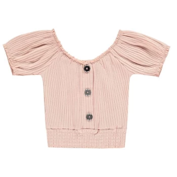 Image of Firetrap Shirred Crop Top Junior Girls - Lotus Pink