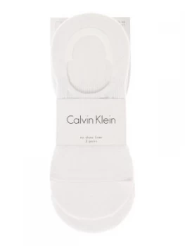 Image of Mens Calvin Klein 2 Pack No Show Trainer Liner White